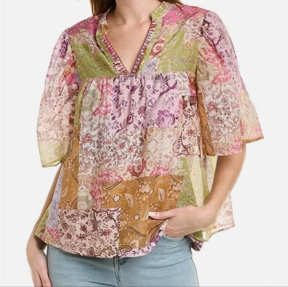Johnny Was Bertha Top‎ Multi Print size L - Picture 1 of 9